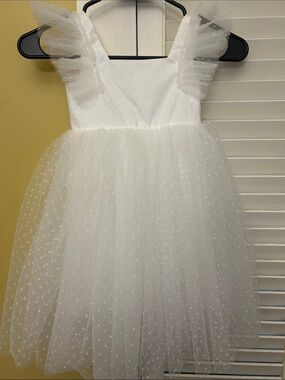 Classic White pageant  Tulle Party Dress for Girls